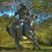 China Large memorial design outdoor casting bronze cavalry soldier sculpture on sale