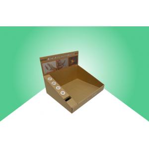Brown Natural Kraft Cardboard Counter Display , Selling Electronics Table Display Unit