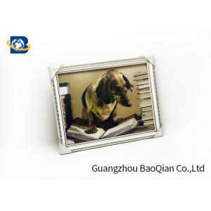 China Dog Animal 3D Lenticular Pictures PVC / MDP Frame Decoration Of Free Sample supplier