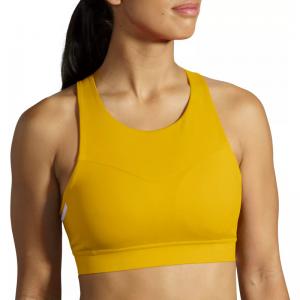 China Fashionable Design Ladies Yellow Soft Fitness Yoga Sports Bra with Small Pocket supplier