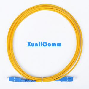 China FTTH Simplex SC-SC Fiber Optic Patch Cord 3 Meters Yellow Color Low Insertion Loss supplier