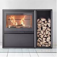 China Indoor Heater Matt Black Freestanding Steel Fireplace Wood Burning Stove on sale