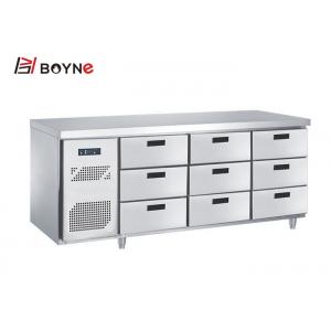 China Counter Industrial Catering Fridge Self - Closing Nine Drawers SS201 Adjustable Temperature supplier