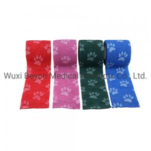 Fixation OEM Cohesive Bandage Patterned Cohesive Wrap Vet Flexible Self-Adhesive