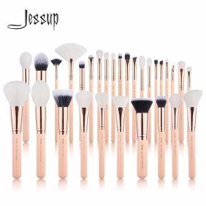 Glossy Aluminum Ferrule Jessup Makeup Brushes 30 Piece Brush Set
