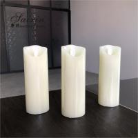 China 2021 Battery Operated Warm White Flat Flickering  LED Pillar Candles For Wedding Candelabras on sale