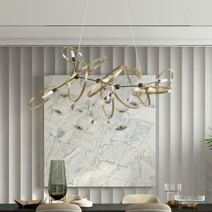 China Sitting Room Modern Pendant Light Plated Painted Led Ring Chandelier supplier