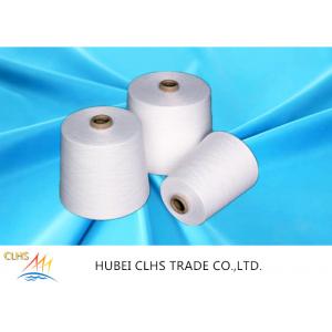 Paper Cone Polyester Ring Spun Yarn , Optical White Spun Poly Thread For Handbags