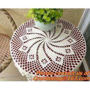 China Crochet Round table clothing - table cover - white, wedding and banquet, blanket, clothes supplier