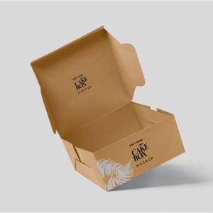 China Wholesale Flat Packed Carton Shipping Custom Printed Food Grade Brown Kraft Paper Cake Package Box supplier