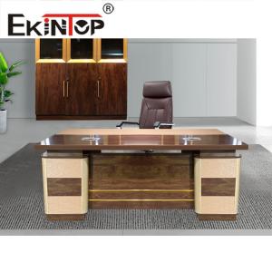 Conjunto de mesa de escritório executivo de madeira MDF E1 Partilce Board Mobiliário de escritório moderno em forma de L