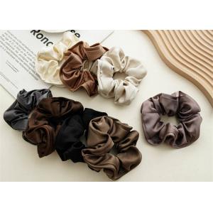 French slouchy black satin plus-size scrunchie Headpiece girls floral hair accessories Large loop hair rope headpiece
