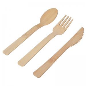 Knives Fork Spoons Bamboo Flatware Wooden Compostable Silverware Disposable
