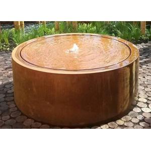 Forging Technique Corten Steel Water Table , Metal Yard Art Round Water Table