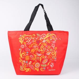 China Recycled Insulated Cooler Bags Portable Custom Printed Tote , Drink Cooler Bag supplier