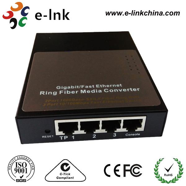 Convertisseur de millimètre Ring Network Fiber Ethernet Media avec le port