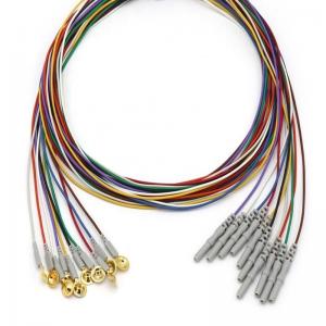 China 10 Lead Other Patient Monitor Accessories EEG Cable Dia 1.5mm With Golden Plated Cup supplier