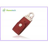 China USB 2.0 Leather USB Flash Disk Key Chain , Flash Memory Pen Drive USB Thumb Stick on sale