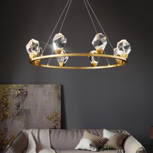 China Modern Circle Rectangle Chandelier Lighting Living Dining Room Diamond Crystal Hanging Lamp(WH-CY-185) supplier