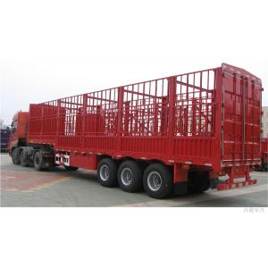 Dongfeng 3 Axle Semi Trailer , Lattice Fence Cargo Semi Trailer For Horse Transportation