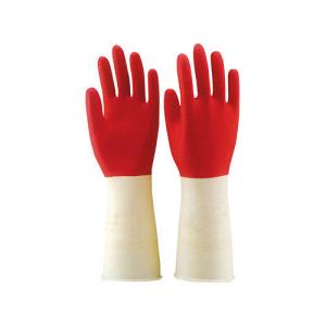 Household Industrial Latex Glove 32CM Kitchen Flocked Lining Dish Washing Glove
