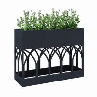 China Creative hollow out flower pots large tall black planter box on sale