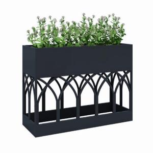 Creative hollow out flower pots large tall black planter box