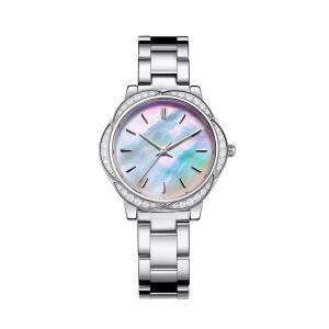 China Womens Fashion Diamond Watch Mother Of Pearl Face Style supplier
