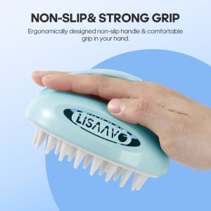 China Blue Easy Clean Scalp Massager With 3 Interchangeable Scrubbers wholesale