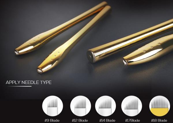 0.2mm Needle Manual Tattoo Pen , EO Gas Sterilized Golden Microblading Pen