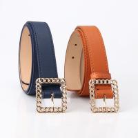 China Decoractive Black Pu Leather Belts 2.8cm O Ring Belt Buckle on sale