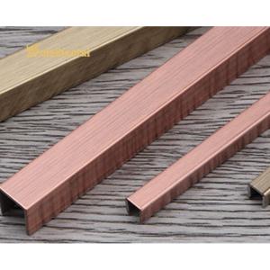 China Rose Bronze Brushed U Shape Stainless Steel Tile Trim supplier