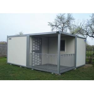 China Villa Modular Container House , Gray And White Tiny House Container With Fence supplier