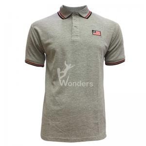 Slim Fit Short Sleeve Gray Melange Breathable Polo Shirts Man' S Casual