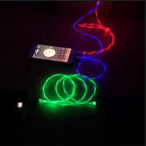 Fast Charging Cable 3 IN 1 Type C 3A  LED Colorful Charging USB Cable Lightning Flashing Cable