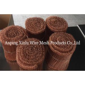 China BWG SWG Copper Coated Double Loop Tie Wire 1.0mm X Length 100mm Twin Wire Double Loop Binding Wire supplier