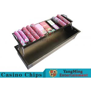 2 - Layer Bronze Metal Casino Chip Tray Thick Solid With Security Protection Lock