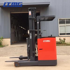 2000kg Electric Reach Stacker Forklift , Double Reach Forklift Trucks Seated