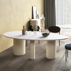 China 2500kg Bearing Contemporary Marble Dining Table Oval Rock Top Table supplier
