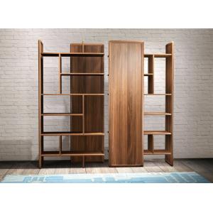 China 2017 New walnut wood Bespoke Furniture Storage Cabinet Display Shelves with Glass door supplier