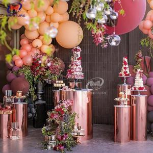 Stainless Steel Pedestal Flower Pillar Wedding Column Stand Display For Party