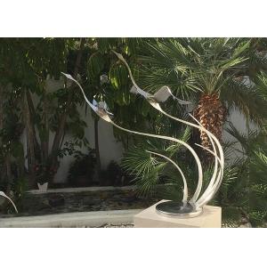 China Metal Bird Abstract Yard Sculptures / Metal Wave Sculpture For Indoor Decoration supplier