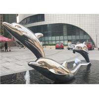 China Lifelike Life Size Metal Dolphin Sculpture Stainless Steel Outdoor Sculpture For Water Fountain on sale