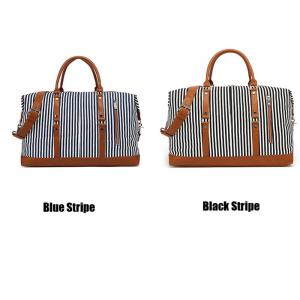 China Blue White Striped Dirtproof Carry On Travel Bag supplier
