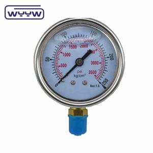 China Glycerine Pressure Gauge Manometer 100mm Bottom Pressure Meter For Oil And Gas supplier