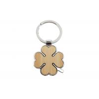 China Four Leaf Clover Cute Metal Keychain Metal Bamboo Eco Friendly Keyring on sale