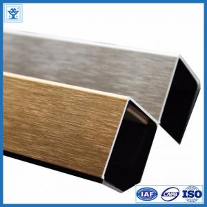 China Brushed Gold Color Anodized Aluminum Angle Profiles for Decoration Material supplier