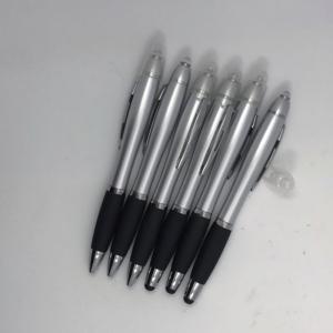 Plastic Led Light Black Ballpoint Pen Refillable Customized