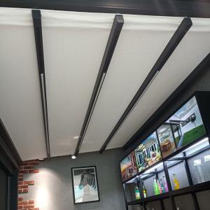 LED Rainproof PVC Retractable Roof Pergola Remote Control Gazebo Aluminum Alloy