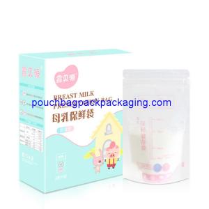 China Thermal sensor Breast Milk Storage bag, 100 ml 85 x 150 + 60 mm breast milk storage bag supplier